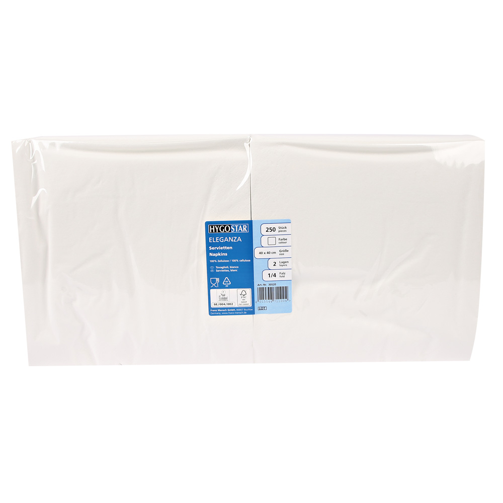 Servietten "Eleganza" 40 x 40 cm | 2-lagig, FSC®-zertifiziert Servietten "Eleganza" 40 x 40 cm | 2-lagig, FSC®-zertifiziert