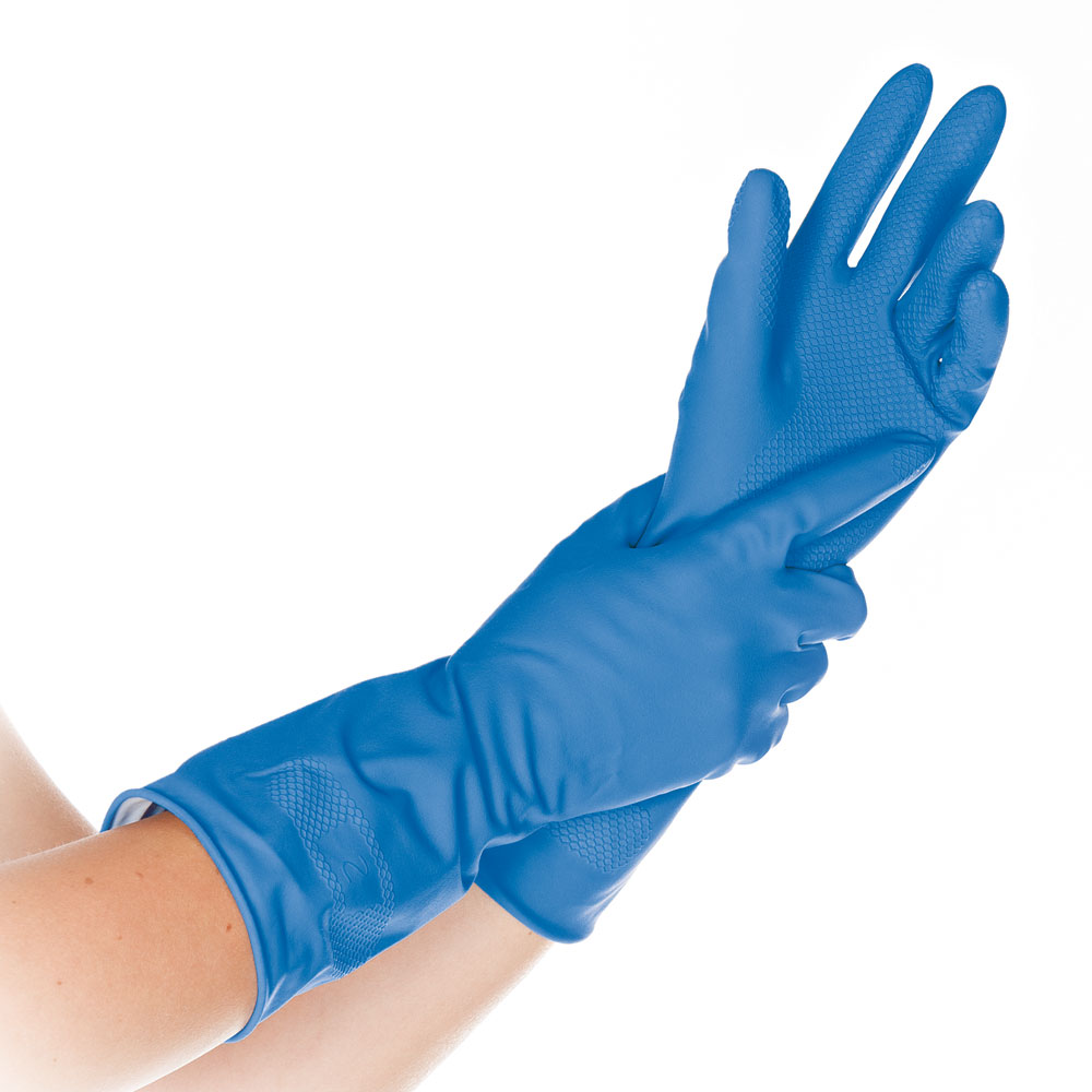Household gloves Bettina Soft made of latex in blue