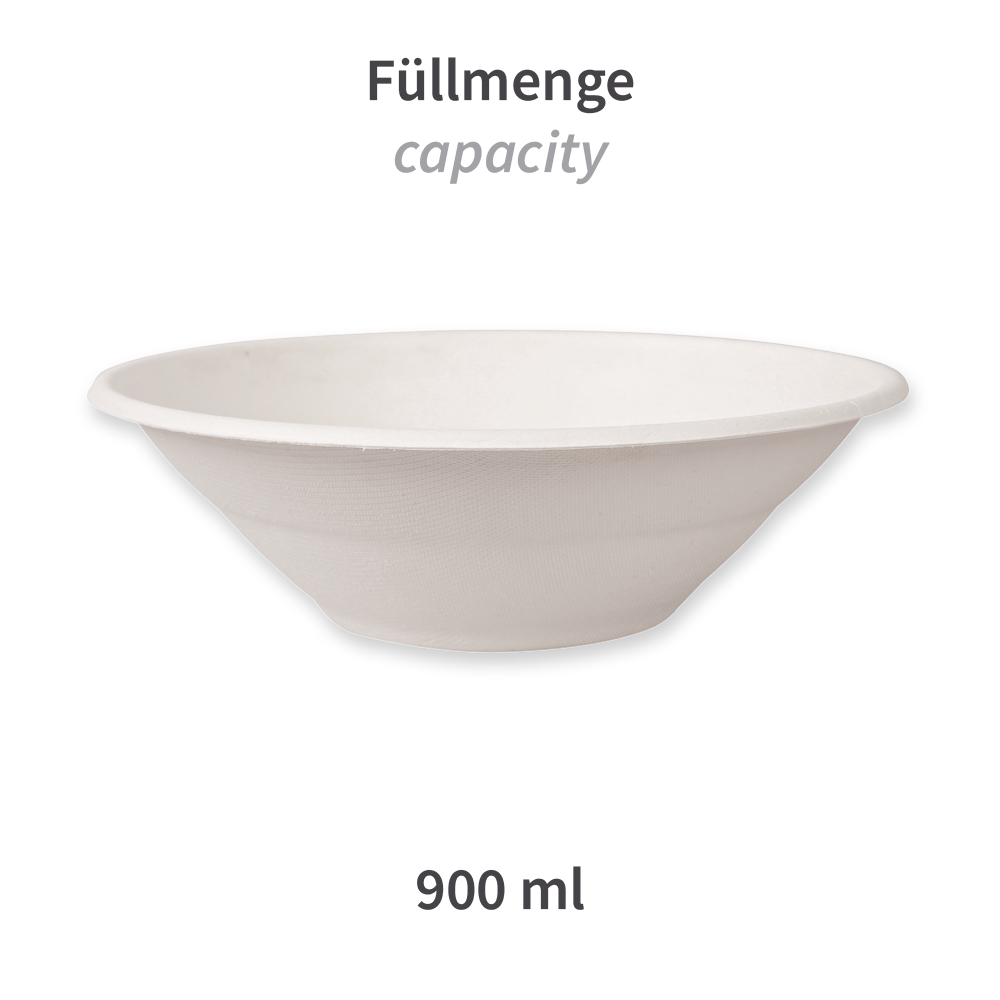 Organic bowls, round made of bagasse, capacity