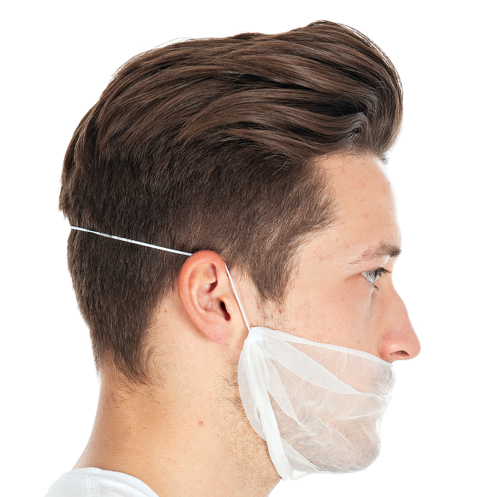 Beard cover Micromesh made of nylon detectable in white in the side view