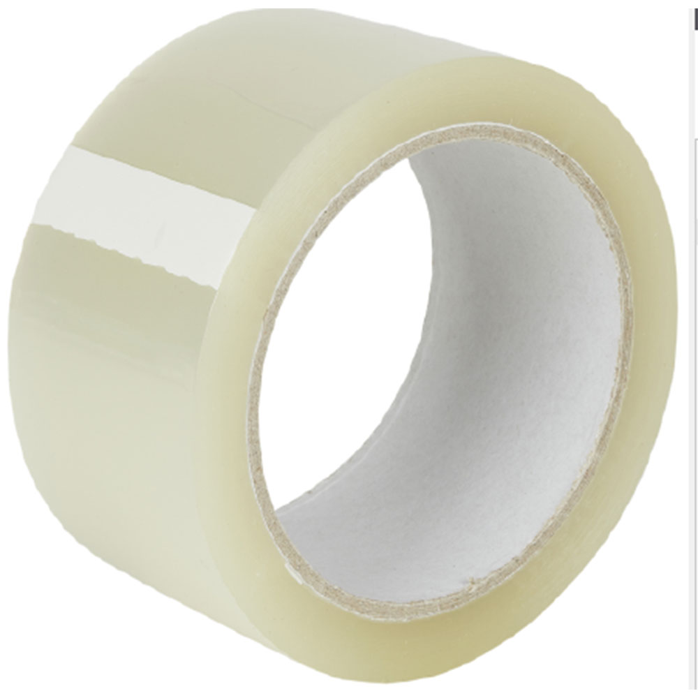 Packband mit Acrylat-Kleber, ca. 46my, transparent, leise abrollend aus PP, Schrägansicht Packband mit Acrylat-Kleber, ca. 46my, transparent, leise abrollend aus PP in der Schrägansicht