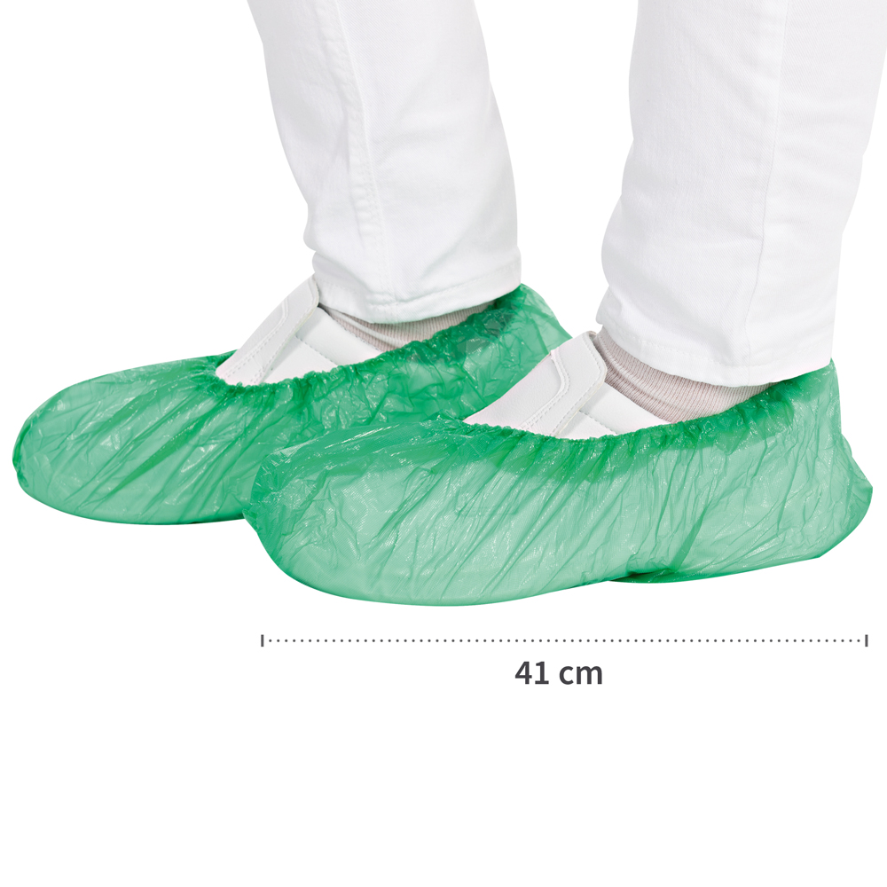 Overshoes from CPE in side view with dimension in green