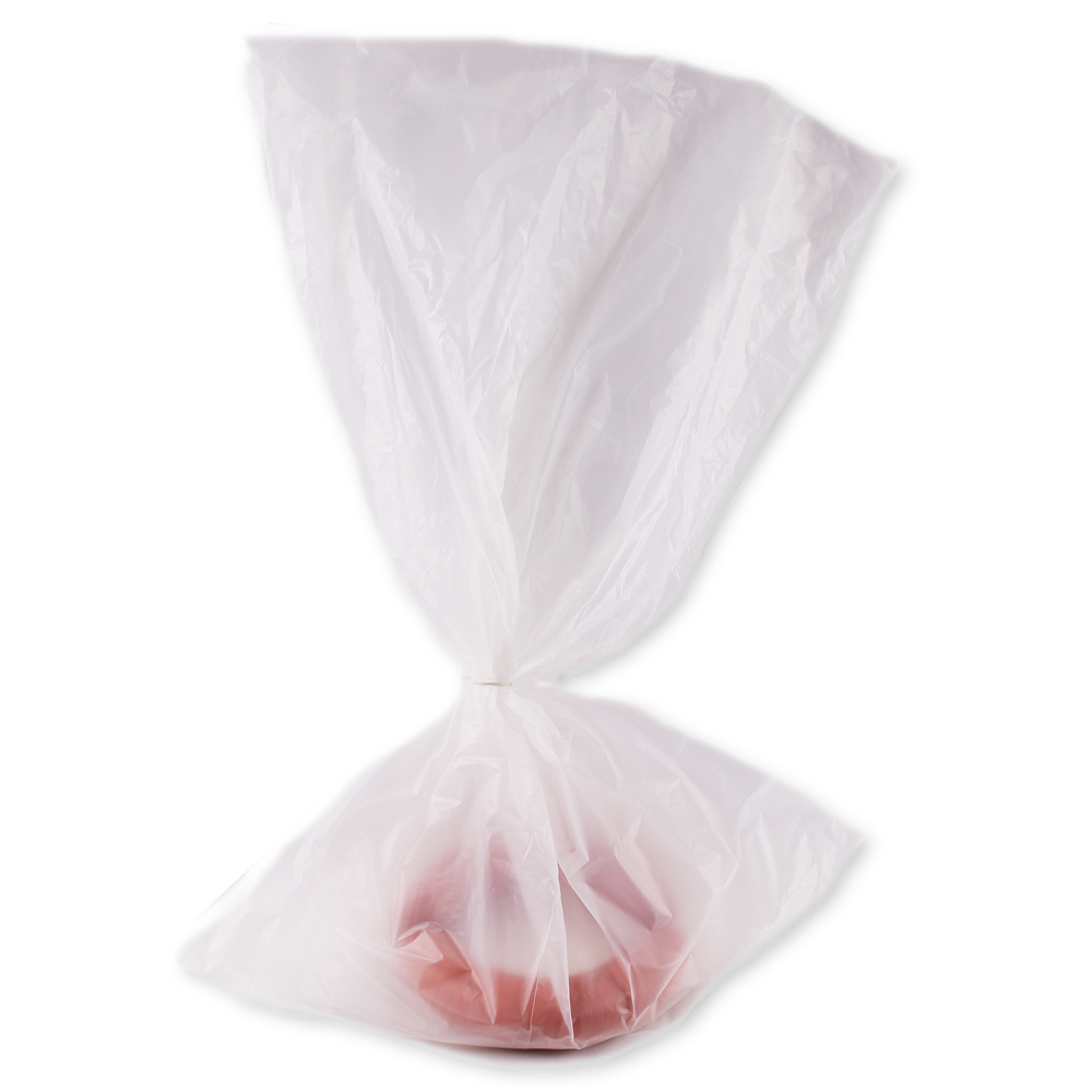 Meat bag from HT foil in white in front view 