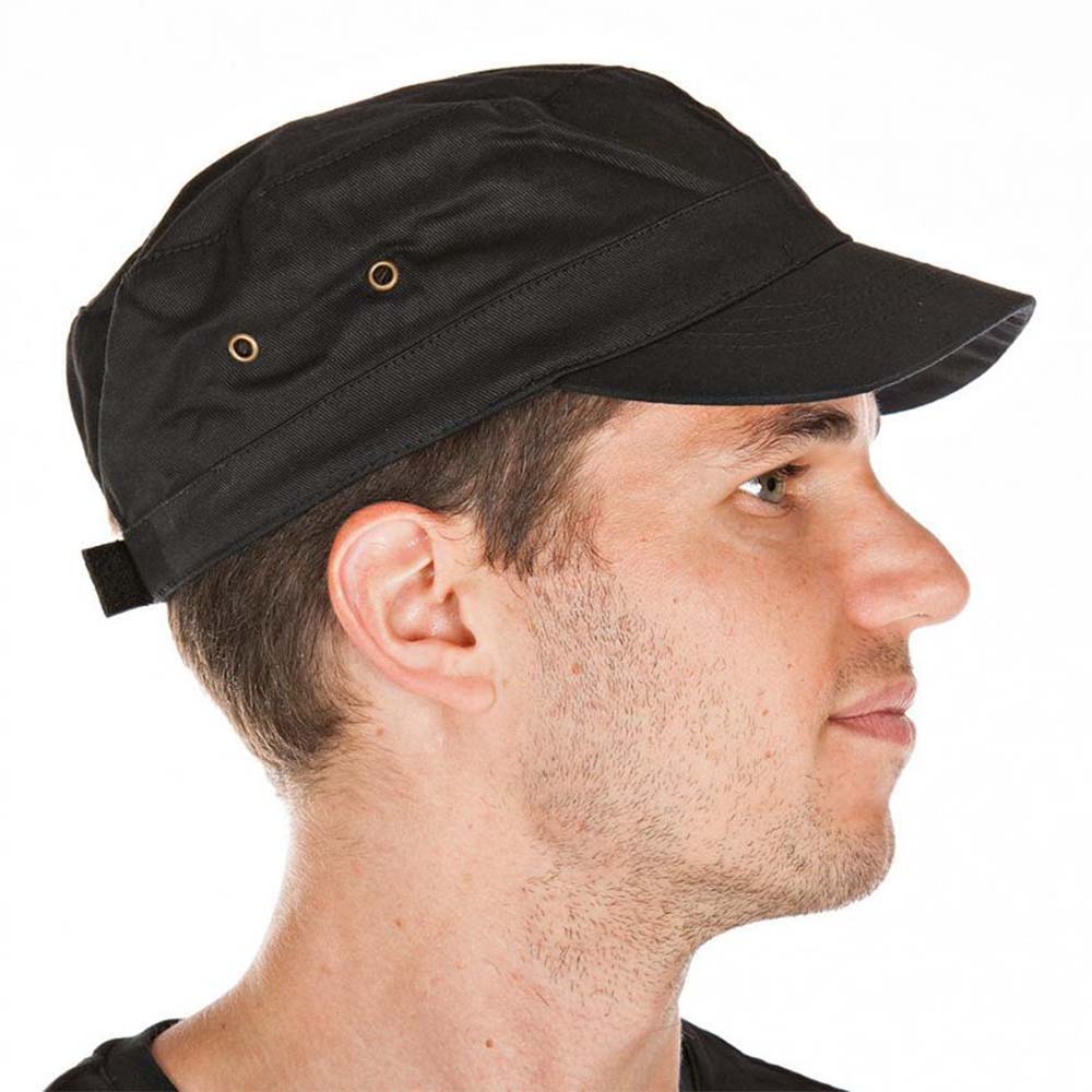 Army caps made of cotton in black