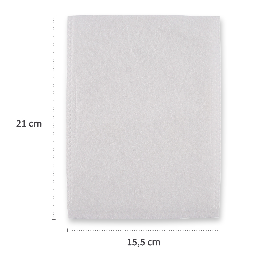 Waschhandschuhe aus Molton, Maße