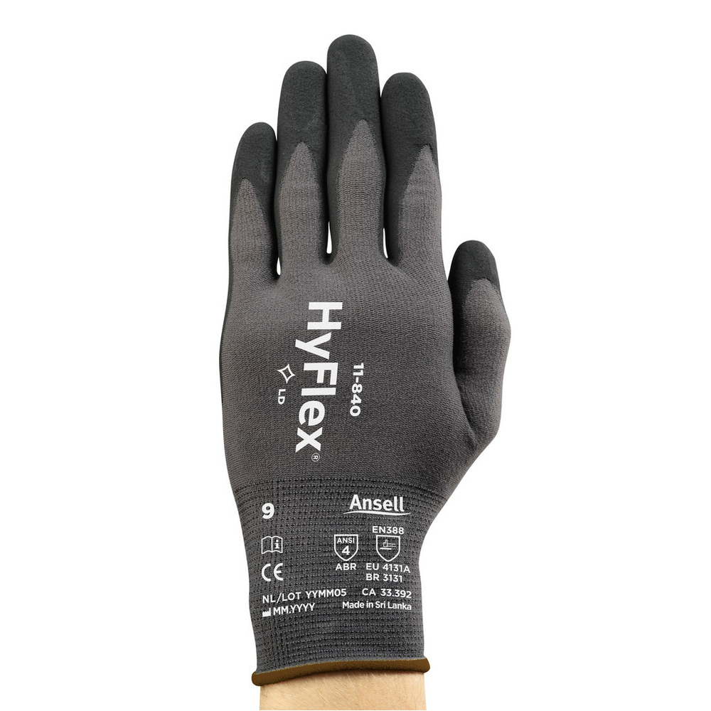 Ansell HyFlex® 11-840, multipurpose gloves in the front view