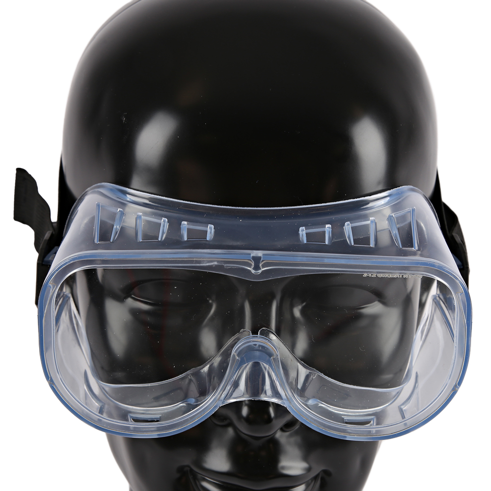Full view safety goggles Universal, ventilated made of PVC in the top view