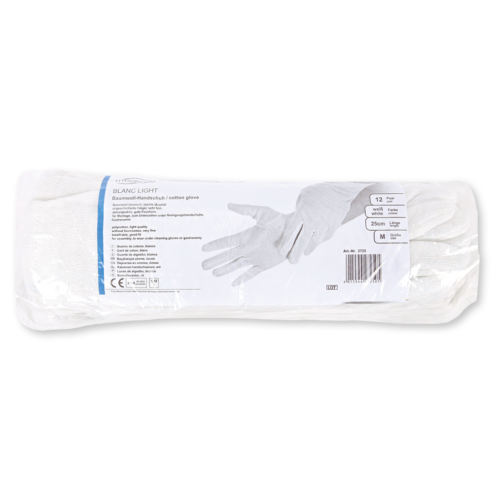 Cotton gloves Blanc Light in white in the package