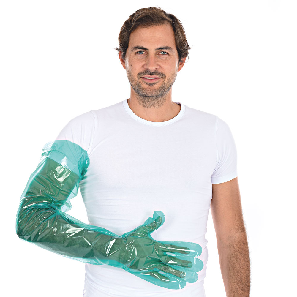 LDPE gloves Softline Long in green