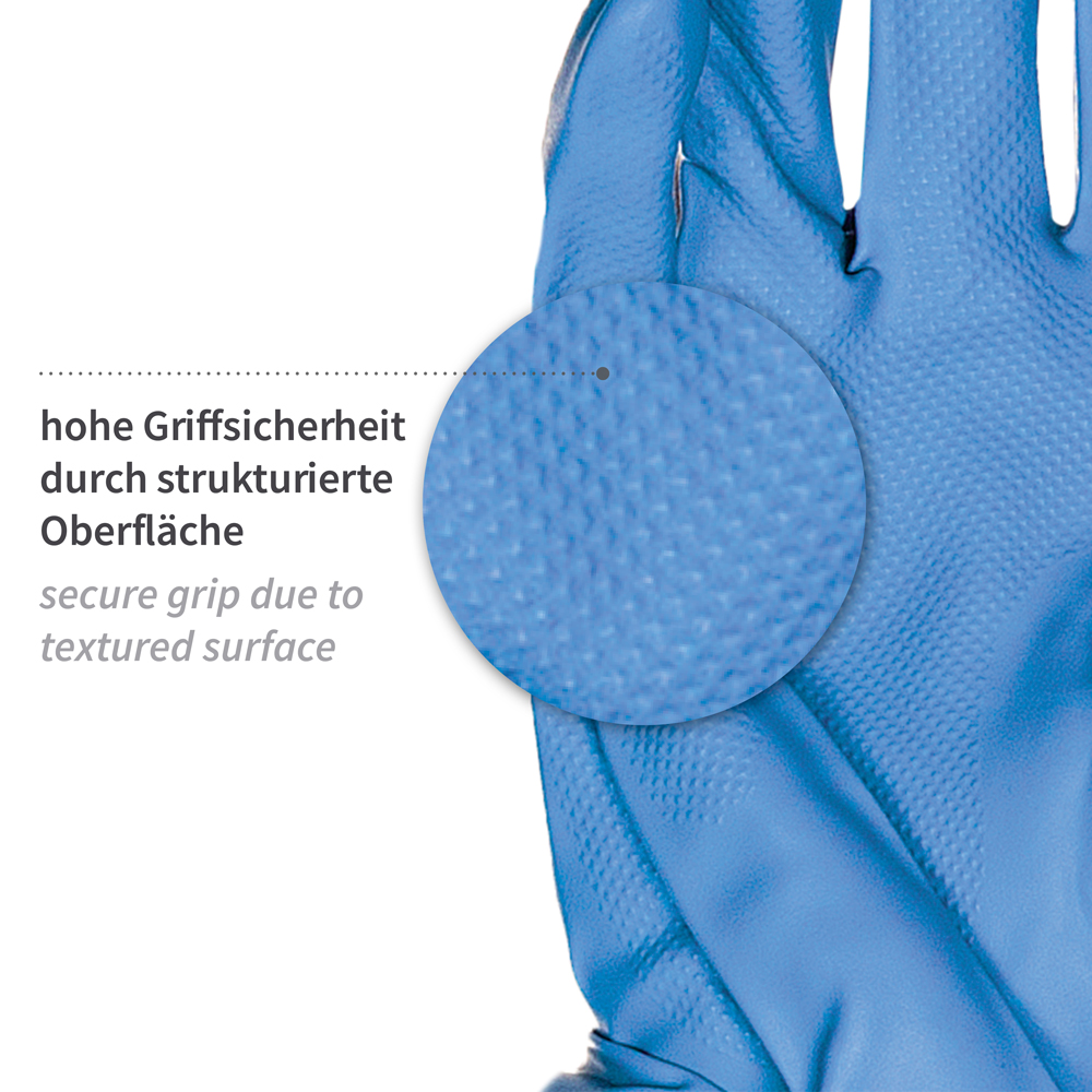 Chemikalienschutzhandschuhe Professional aus Nitril in blau mit Material