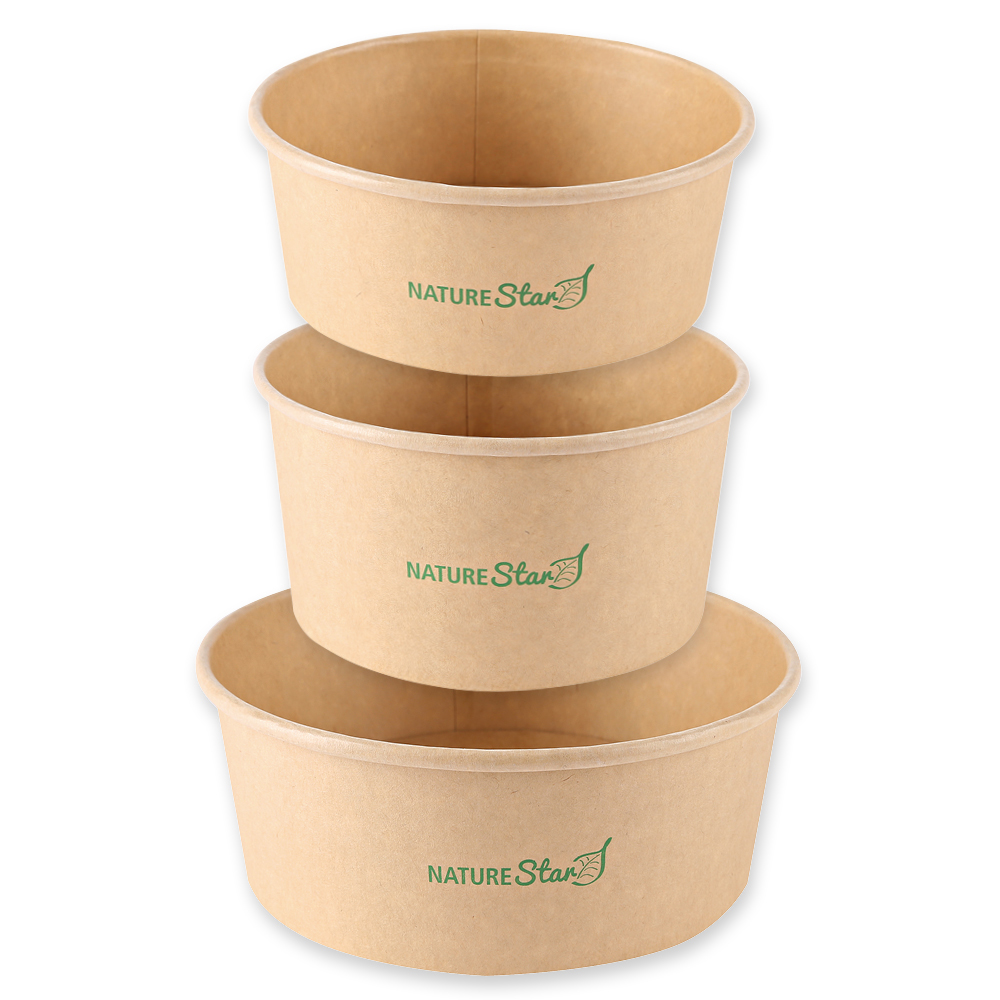 Salad bowl "Caesar" made of kraft paper with all variants