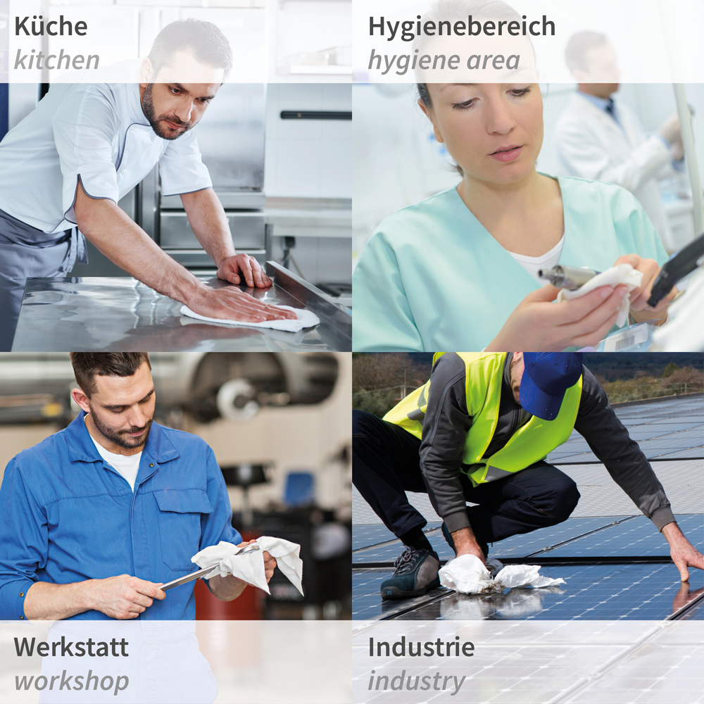 Reinigungstücher Hygotex | Viskose, Anwendungsbereiche Reinigungstücher Hygotex aus Viskose die Anwendungsbereiche