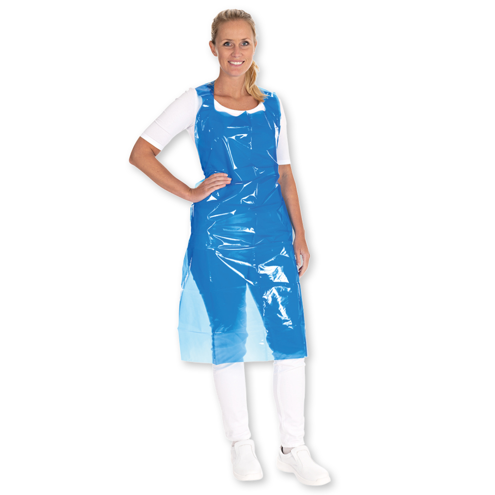 Disposable aprons Eco approx. 60 my made of LDPE in the front view