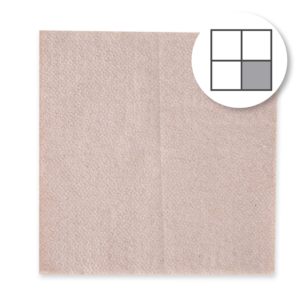 Bio napkins Nature, 1-ply made of recycled paper, FSC®-Recycled, 1/4-fold