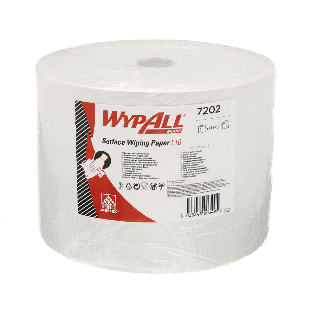 WypAll® L10 Papierwischtücher, 1-lagig auf der Rolle von der Vorderseite