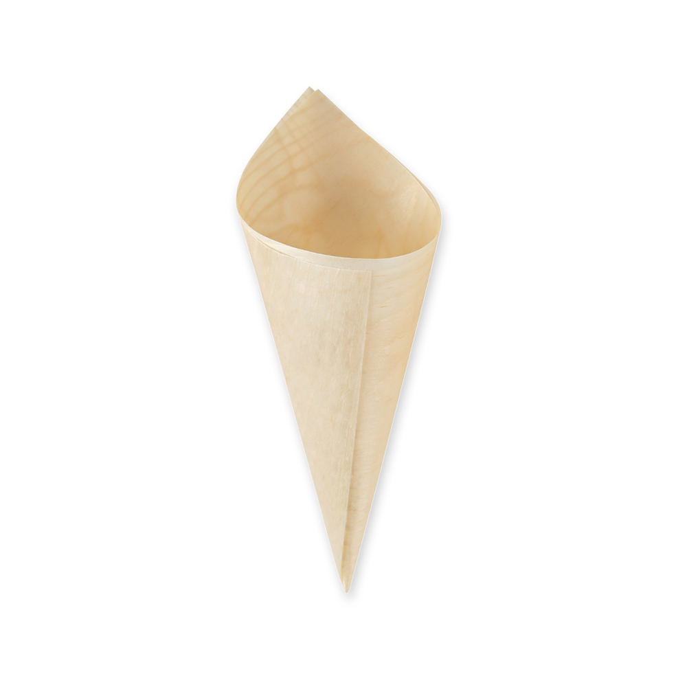Biodegradable wooden cone made of Pine wood, 155mm
