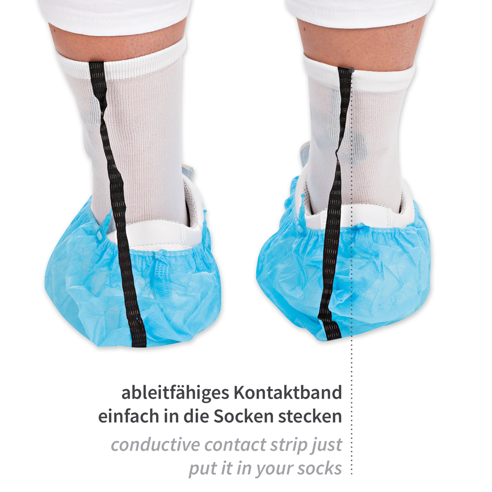 Overshoes for Hygomat "Antistatic" made of PP the dissipative contact tape 