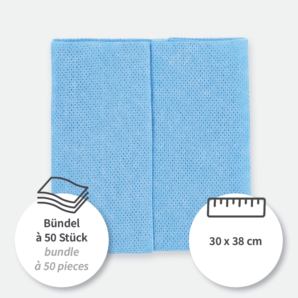 Polishing cloths made of viscose/polyester, pleated, properties