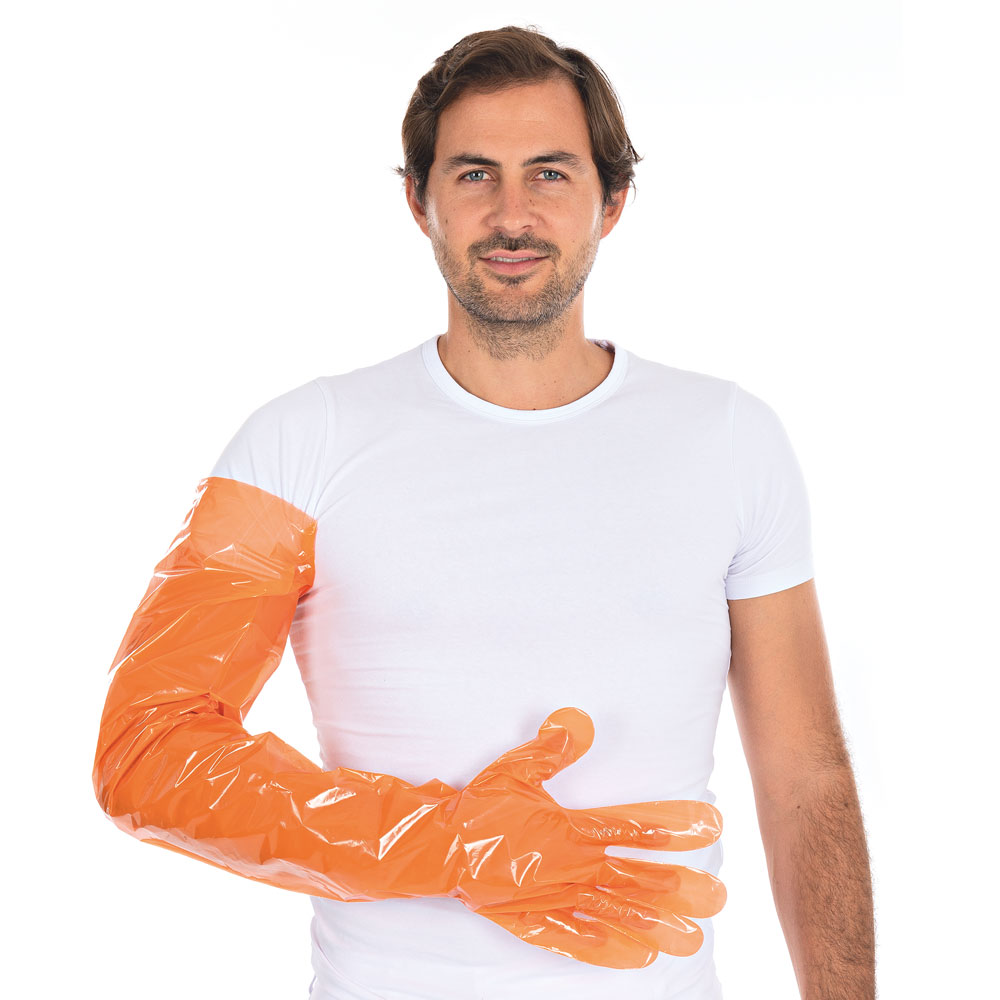 LDPE gloves Softline Long in orange