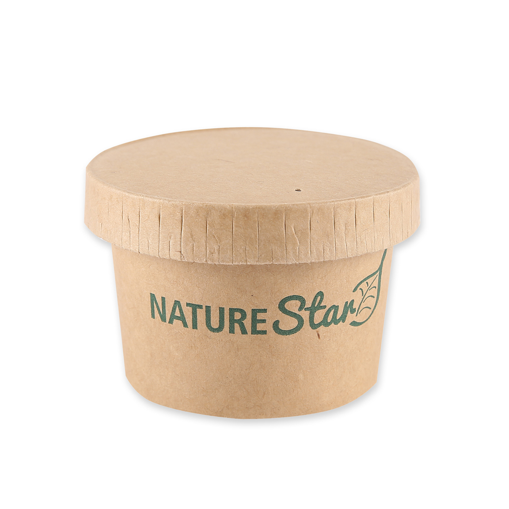 Organic small dip trays made of kraft paper/PE, FSC®-mix, with lid