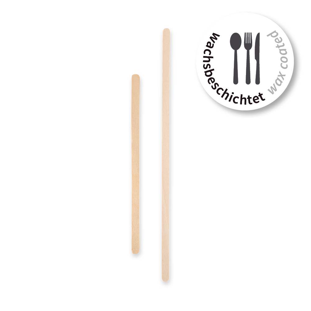 Stirrers made of wood FSC® 100% wax coated with 155mm lenght