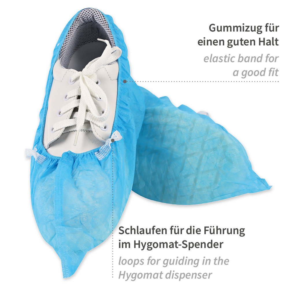 Überschuhe Structure für Hygomat, ohen Clips, blau aus PP, Eigenschaften Überschuhe Structure für Hygomat, ohen Clips, blau aus PP mit Eigenschaften