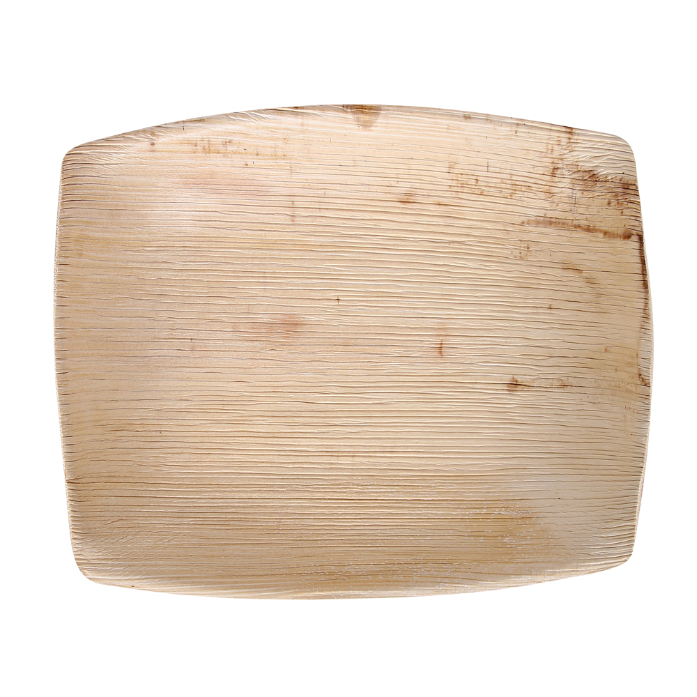 Bowls rectangular made of palm leaf with 400ml and smooth underside