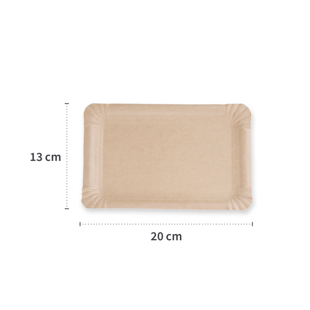 Pappteller rechteckig aus Kraftpapier, FSC®-zertifiziert, Maße