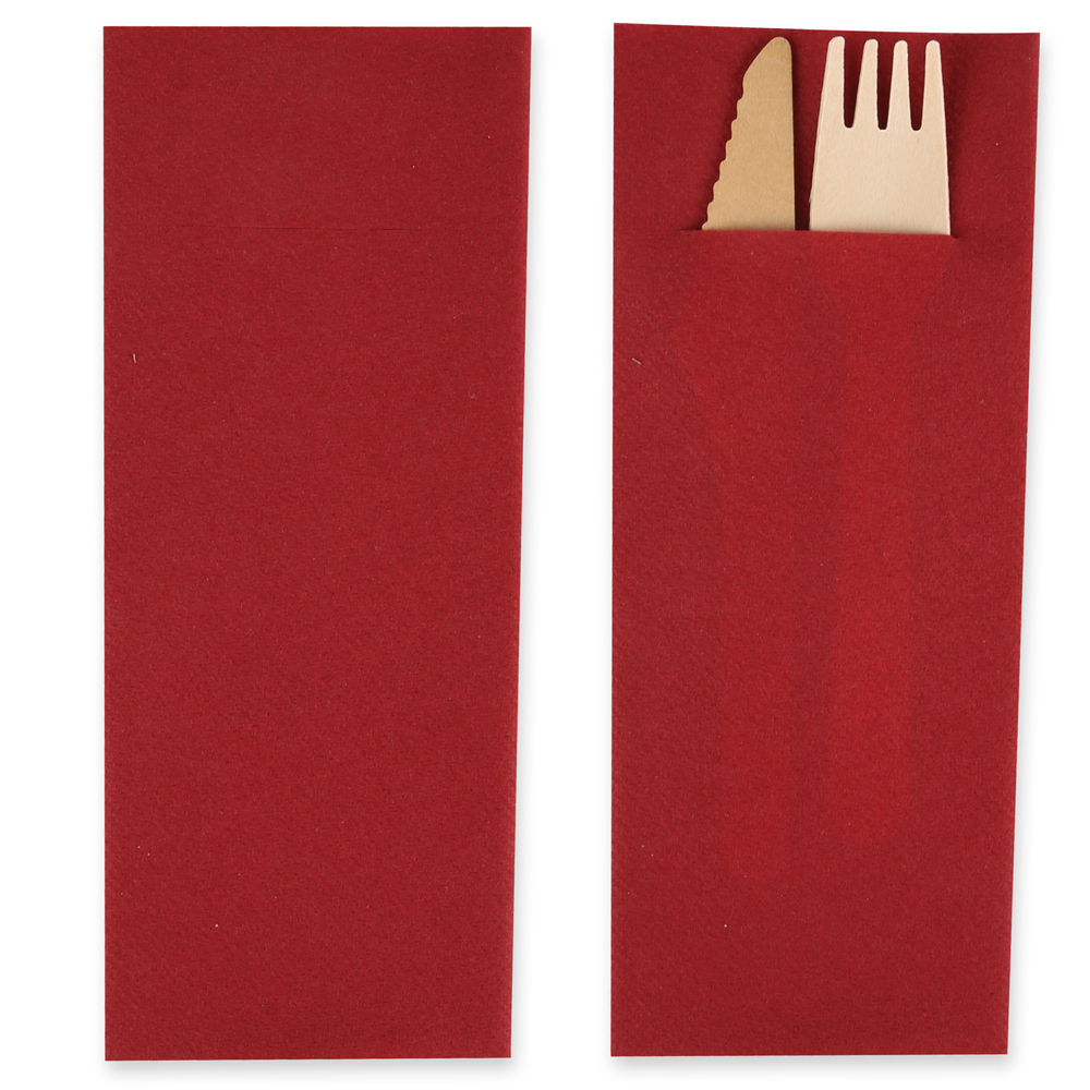 Cutlery napkins, 40x33cm, 1-ply with 1/8 fold, airlaid, FSC®-mix, bordeaux