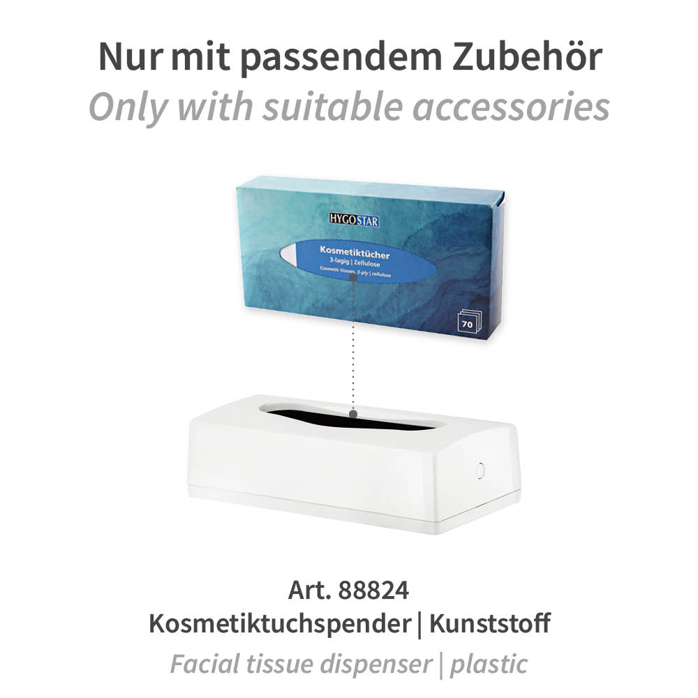 Kosmetiktücher, 3-lagig | Zellulose, passendes Zubehör Kosmetiktücher, 3-lagig aus Zellulose mit passendem Zubehör
