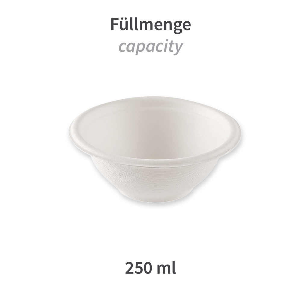 Organic bowls deep, round, made from bagasse with the capacity