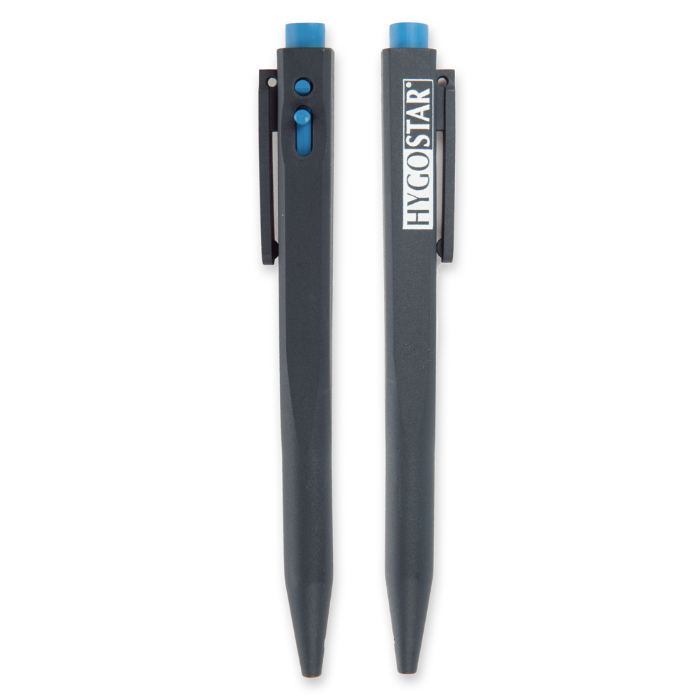 Pen Clip, retractable plastic, detectable from the all-round view in graphite