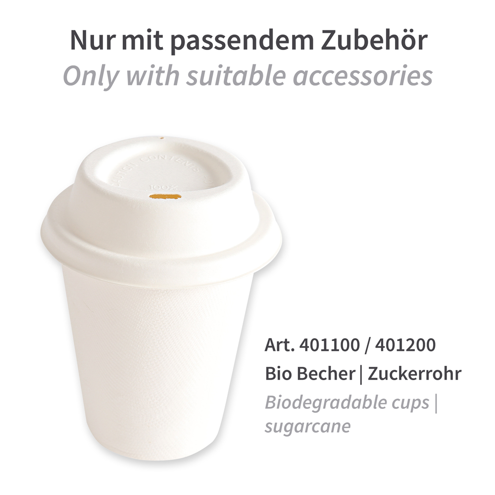 Bio Deckel aus Zuckerrohr, Zubehör