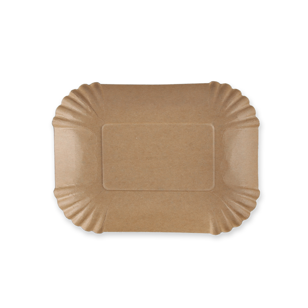 Paper bowls rectangular, kraft paper,  FSC®-certified with underside, smaller