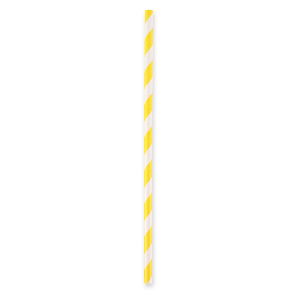 Paper drinking straw "Classic" striped, FSC®-certified, yellow