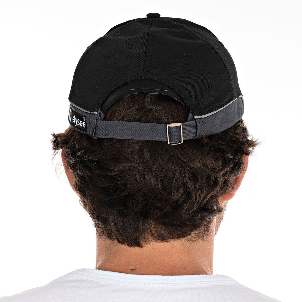 Bump cap "Greg", cotton/polyester in the back view, black