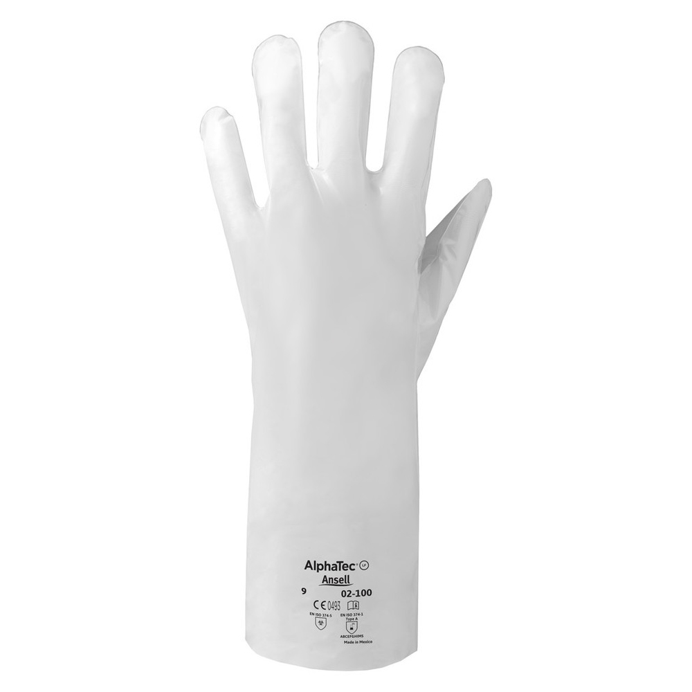 Ansell AlphaTec® 02-100, chemical protection gloves in the front view