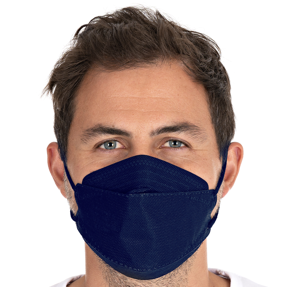 Atemschutzmasken FFP2 NR, 3D aus PP in dunkelblau in der Frontansicht