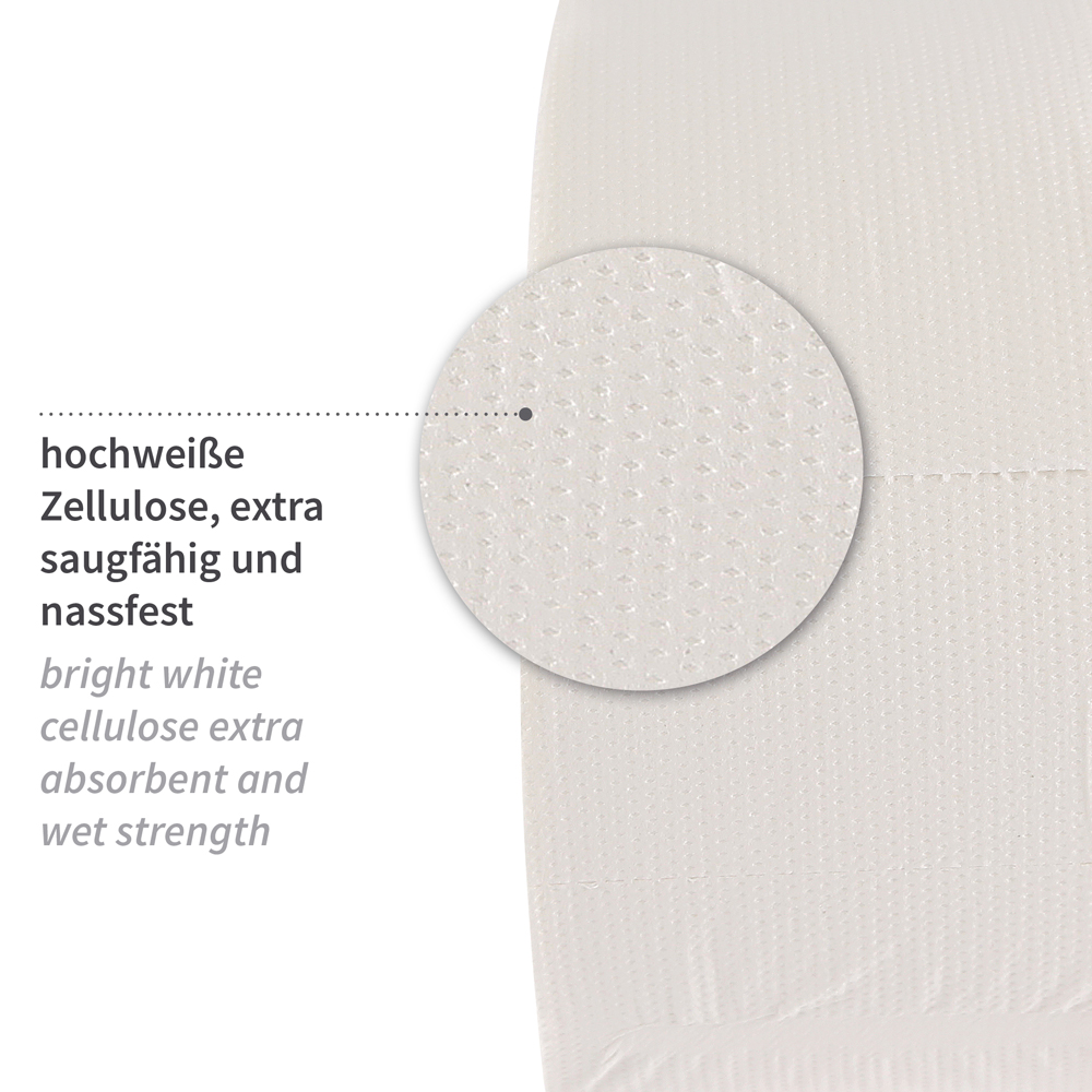 Toilettenpapier, Jumbo, 2-lagig aus Zellulose, Material