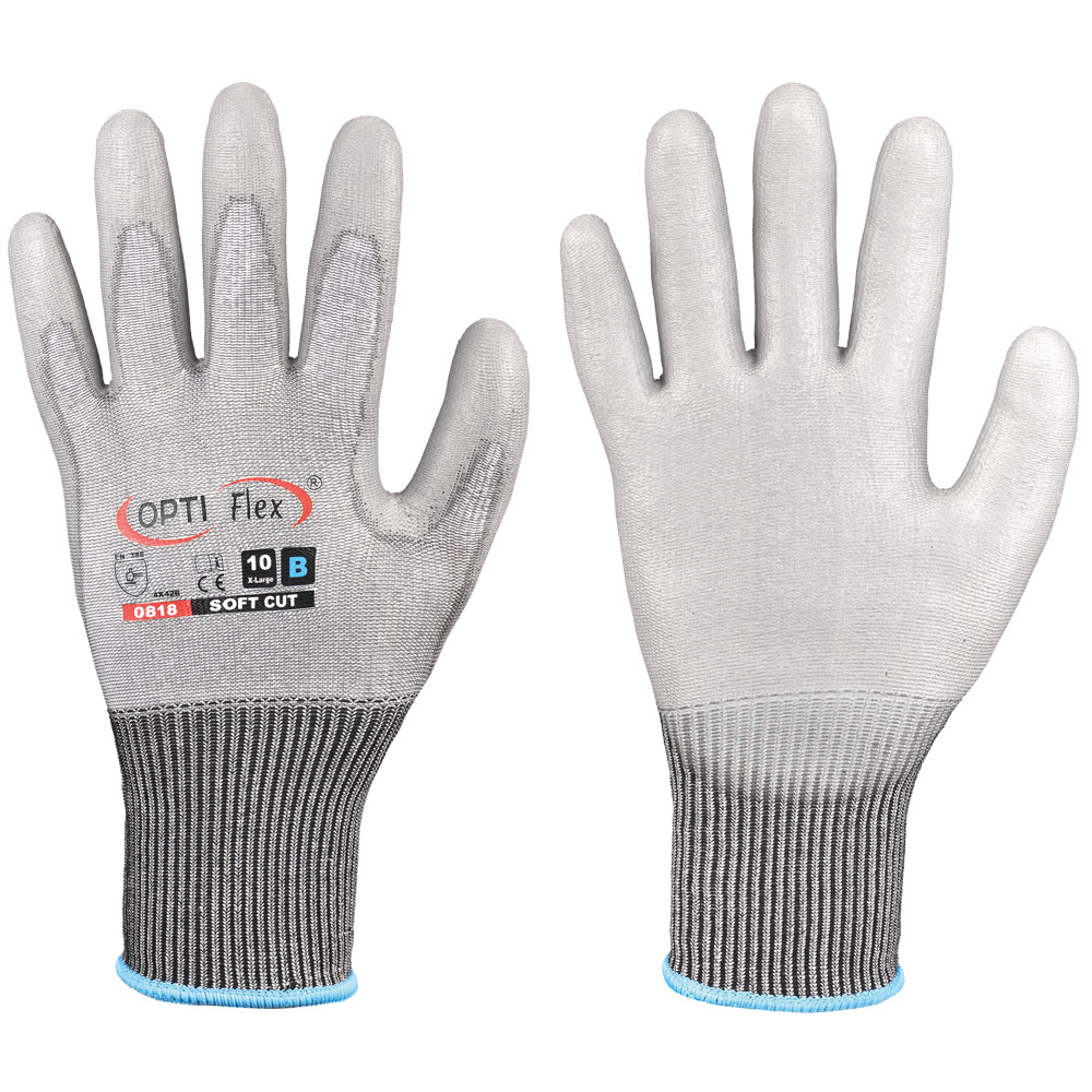 Opti Flex® Soft Cut 0818, Schnittschutzhandschuhe in der Front- und Rückansicht