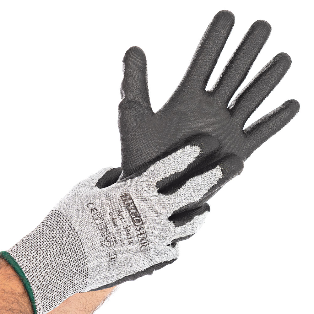 Work gloves for touch screen "Cut Safe Touch" in grey-black