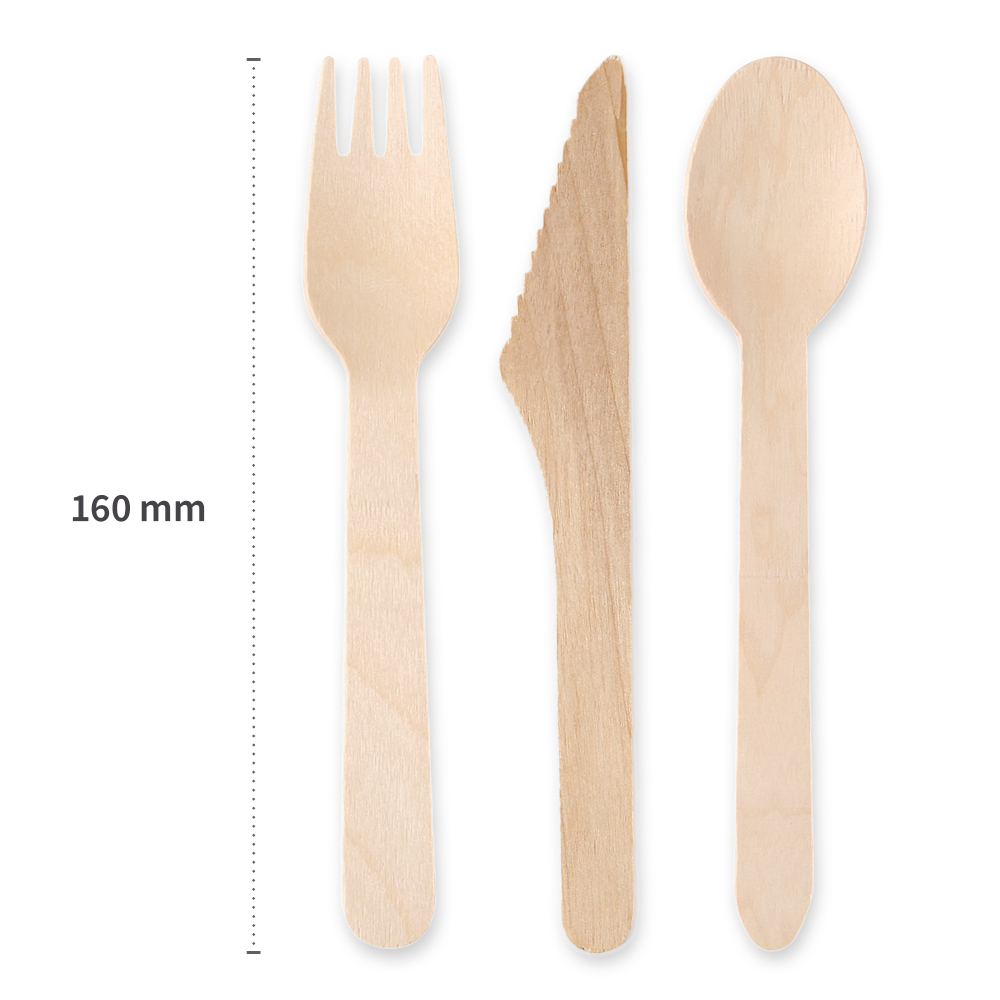 Cutlery sets Quad made of wood FSC® 100%, wax coated, length