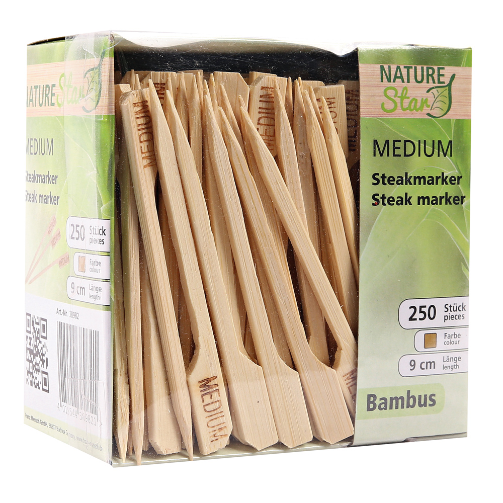Bamboo steak marker, as packaging image 