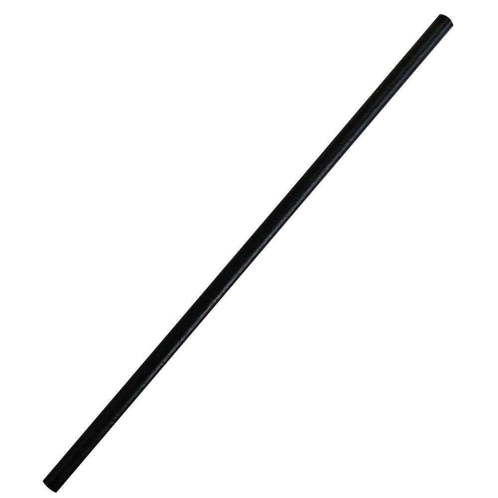 Paper drinking straws "Classic" plain black in front view