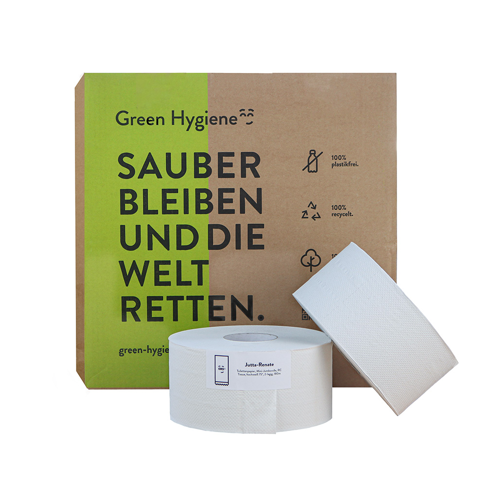 Green Hygiene® Toilettenpapier JUTTA-RENATE, Jumbo, 2-lagig aus Recyclingpapier, Vorschaubild
