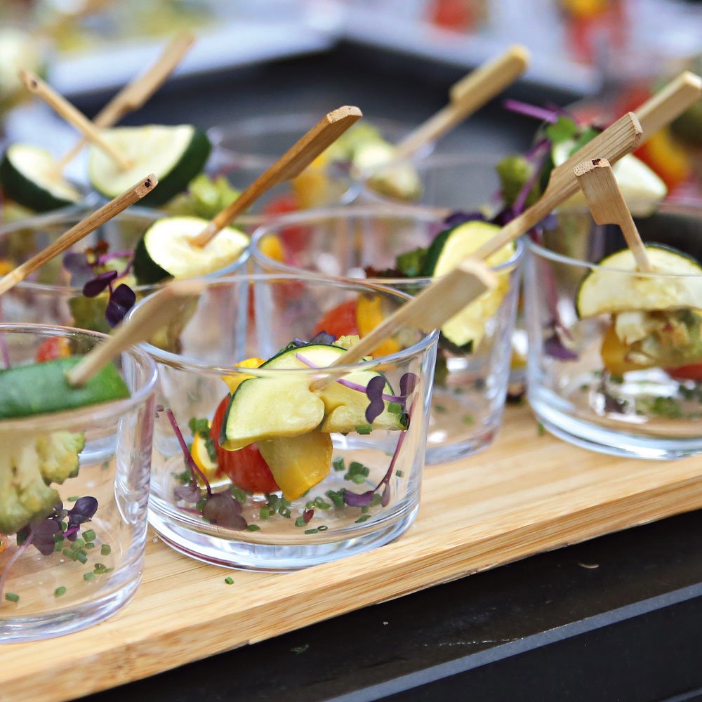 Fingerfood skewers "Flag" made of bamboo as smaller skewers for smaller fingerfood 