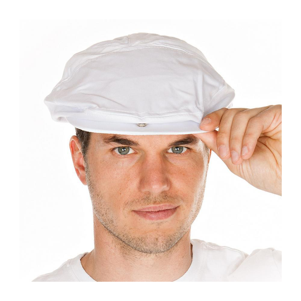 Butcher caps made of polycotton in white in the front view