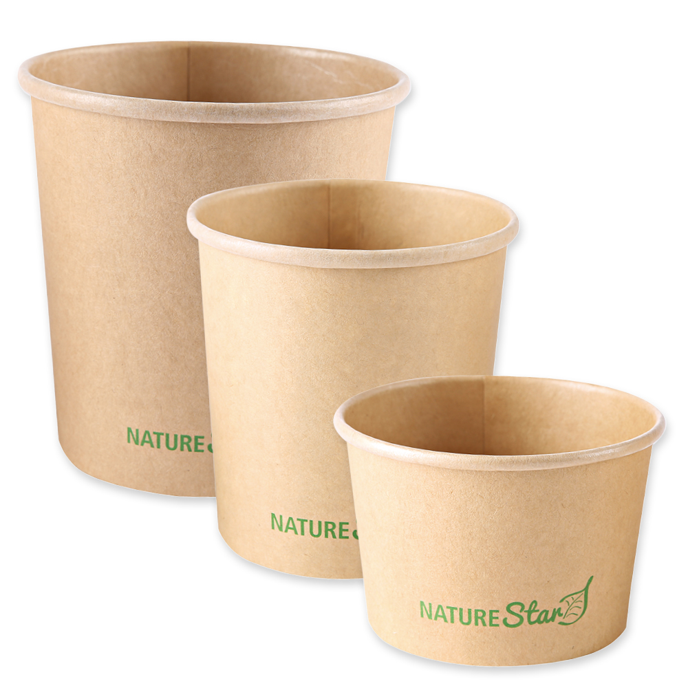 Organic soup cups Minestrone made of kraft paper/PE in different sizes
