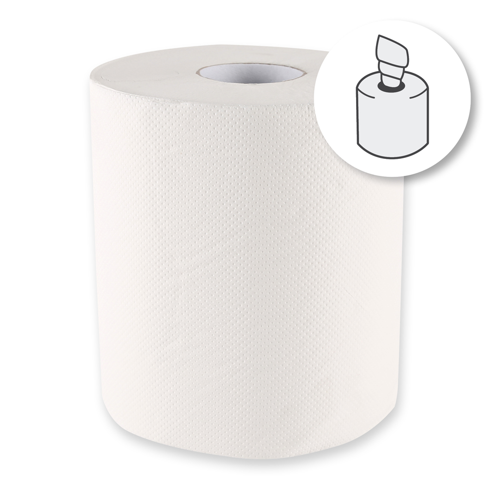 Paper towel rolls, 1-ply made of cellulose, centerfeed, roll