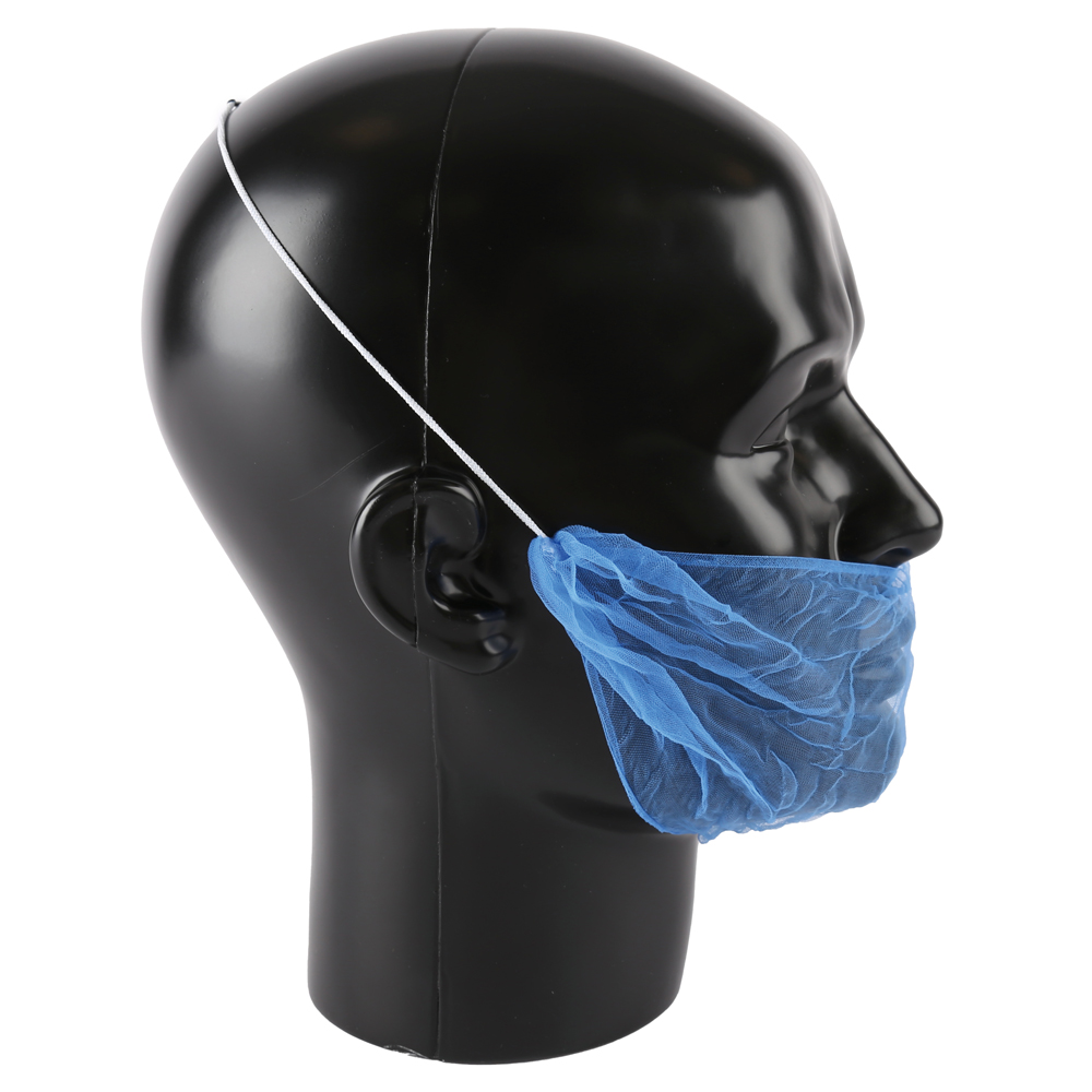 Beard cover Micromesh made of nylon detectable in blue in the side view